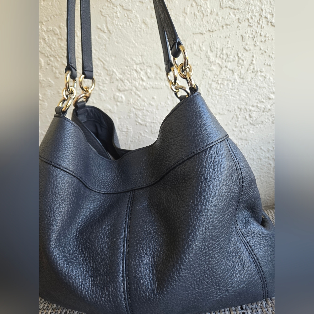 🚫SOLD🚫 Coach Lexi Leather Hobo Bag Midnight Navy Blue - Picture 3 of 11